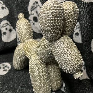 Silver Glitter Balloon Animal Dog Table Decor